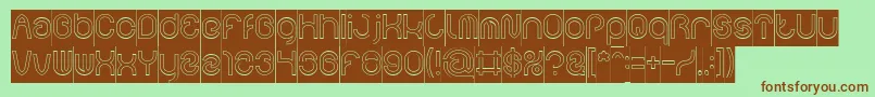 FUNRECORD Hollow Inverse Font – Brown Fonts on Green Background