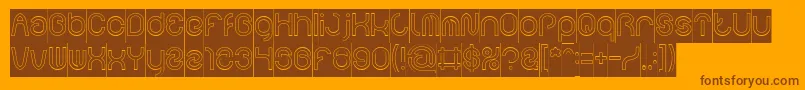 FUNRECORD Hollow Inverse Font – Brown Fonts on Orange Background