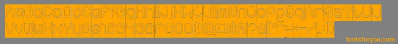 Lisätietoja FUNRECORD Hollow Inverse-fontista FUNRECORD Hollow Inverse-fontti – oranssit fontit harmaalla taustalla