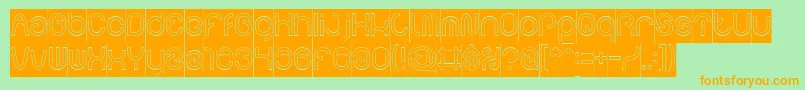 FUNRECORD Hollow Inverse Font – Orange Fonts on Green Background