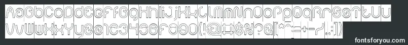 Шрифт FUNRECORD Hollow Inverse – белые шрифты на чёрном фоне