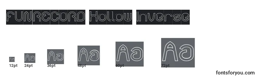 Größen der Schriftart FUNRECORD Hollow Inverse