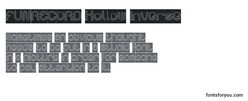 Überblick über die Schriftart FUNRECORD Hollow Inverse