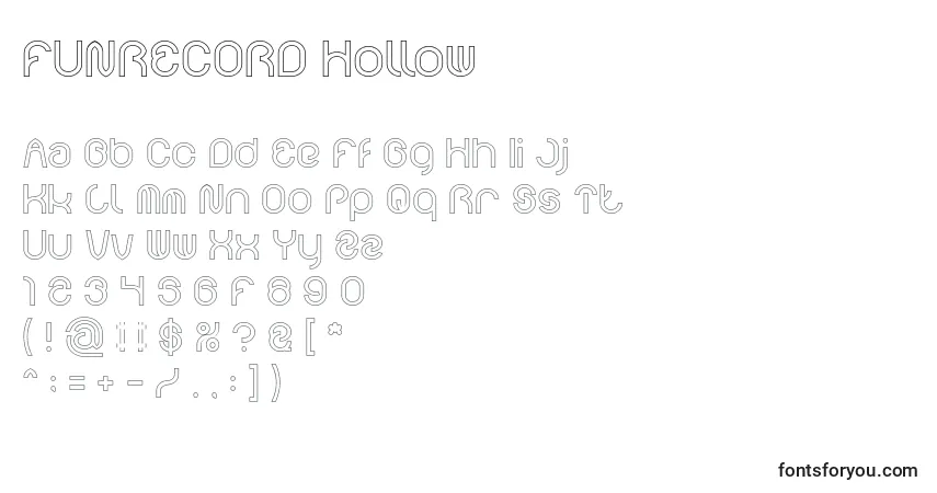 Police FUNRECORD Hollow - Alphabet, Chiffres, Caractères Spéciaux