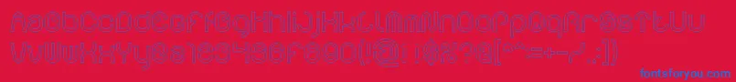 Czcionka FUNRECORD Hollow – niebieskie czcionki na czerwonym tle