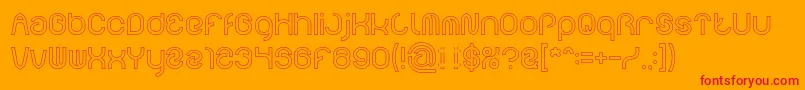 FUNRECORD Hollow-Schriftart – Rote Schriften auf orangefarbenem Hintergrund