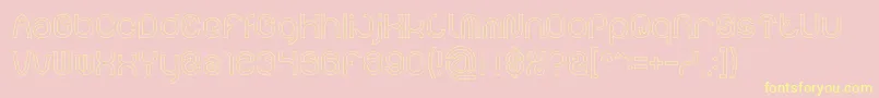 FUNRECORD Hollow-Schriftart – Gelbe Schriften auf rosa Hintergrund