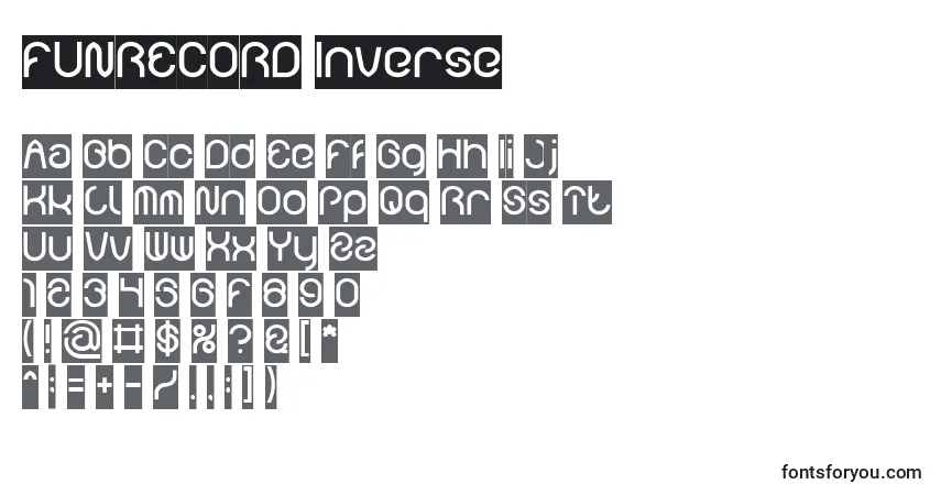 FUNRECORD Inverse-fontti – aakkoset, numerot, erikoismerkit