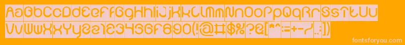 FUNRECORD Inverse-Schriftart – Rosa Schriften auf orangefarbenem Hintergrund