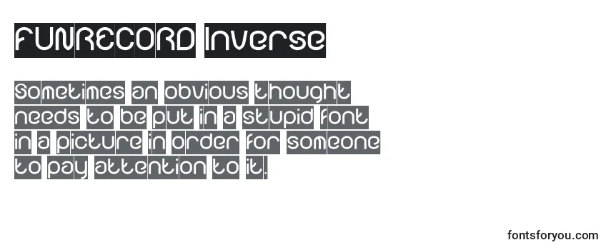 Review of the FUNRECORD Inverse Font