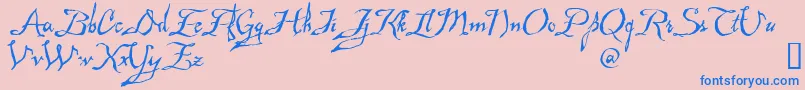 Mad Font – Blue Fonts on Pink Background