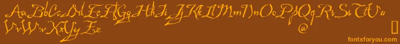 Mad Font – Orange Fonts on Brown Background