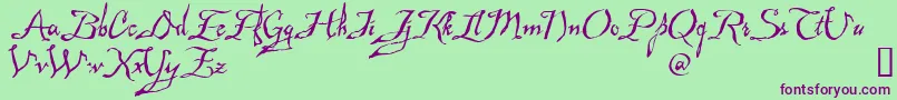 Mad Font – Purple Fonts on Green Background