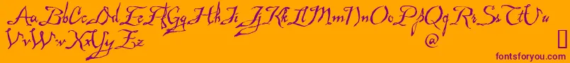 Mad Font – Purple Fonts on Orange Background