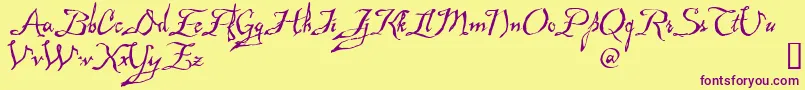 Mad Font – Purple Fonts on Yellow Background