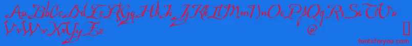 Mad Font – Red Fonts on Blue Background