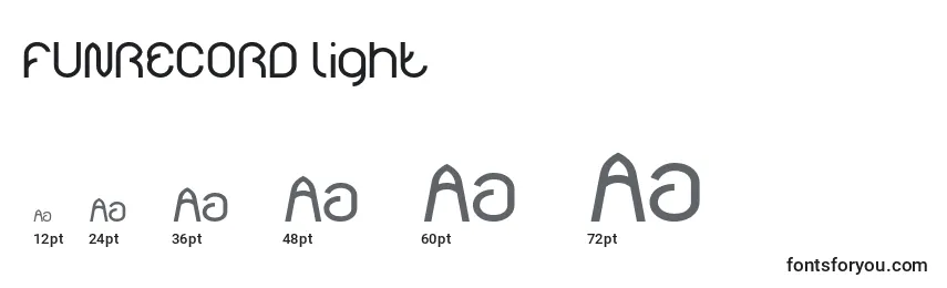 Größen der Schriftart FUNRECORD light