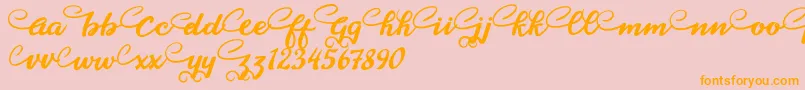 funshop free-Schriftart – Orangefarbene Schriften auf rosa Hintergrund