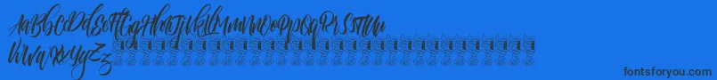 Funtastic-Schriftart – Schwarze Schriften auf blauem Hintergrund