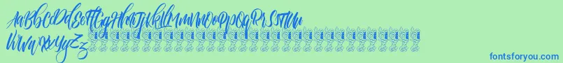 Funtastic Font – Blue Fonts on Green Background