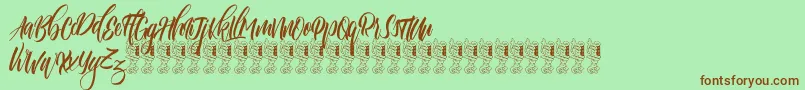 Funtastic Font – Brown Fonts on Green Background