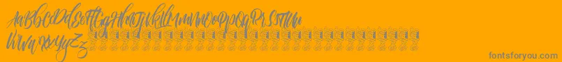 Funtastic-Schriftart – Graue Schriften auf orangefarbenem Hintergrund