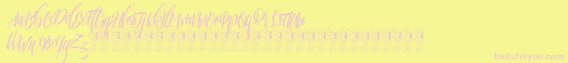 Funtastic-Schriftart – Rosa Schriften auf gelbem Hintergrund