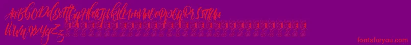 Funtastic-Schriftart – Rote Schriften auf violettem Hintergrund