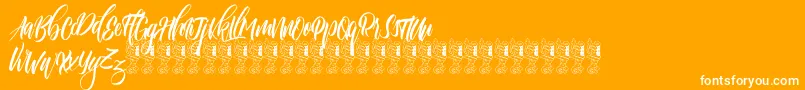 Funtastic-Schriftart – Weiße Schriften auf orangefarbenem Hintergrund