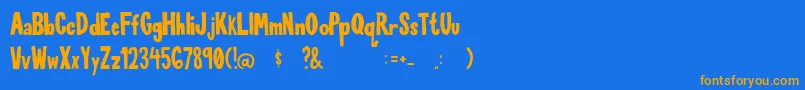 FunTimewithMe Regular Font – Orange Fonts on Blue Background