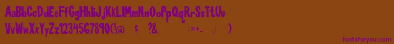 FunTimewithMe Regular Font – Purple Fonts on Brown Background