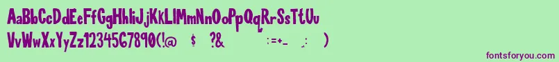 FunTimewithMe Regular Font – Purple Fonts on Green Background