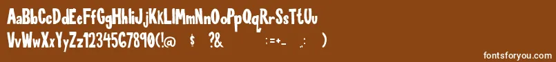 フォントFunTimewithMe Regular – 茶色の背景に白い文字