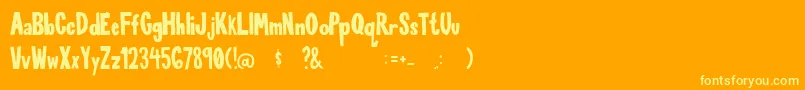 FunTimewithMe Regular Font – Yellow Fonts on Orange Background