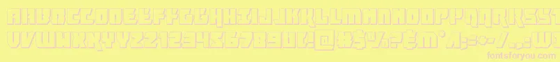 Czcionka furiosa3d – różowe czcionki na żółtym tle