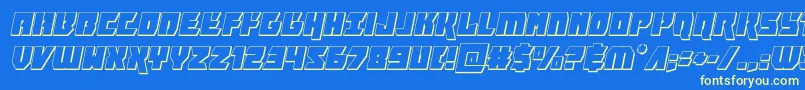 furiosa3dital Font – Yellow Fonts on Blue Background