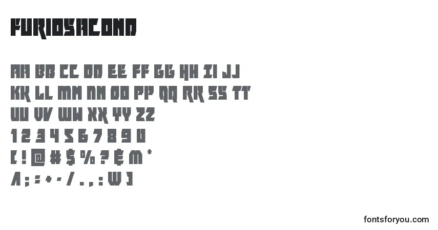 Schriftart Furiosacond – Alphabet, Zahlen, spezielle Symbole