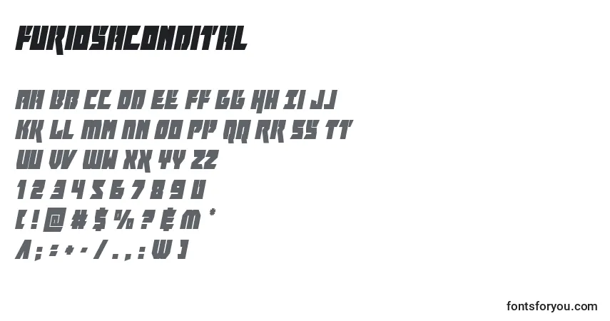 Furiosacondital Font – alphabet, numbers, special characters
