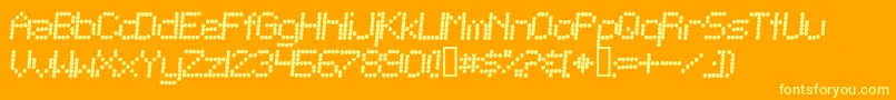 TelegraphicBoldItalic-Schriftart – Gelbe Schriften auf orangefarbenem Hintergrund