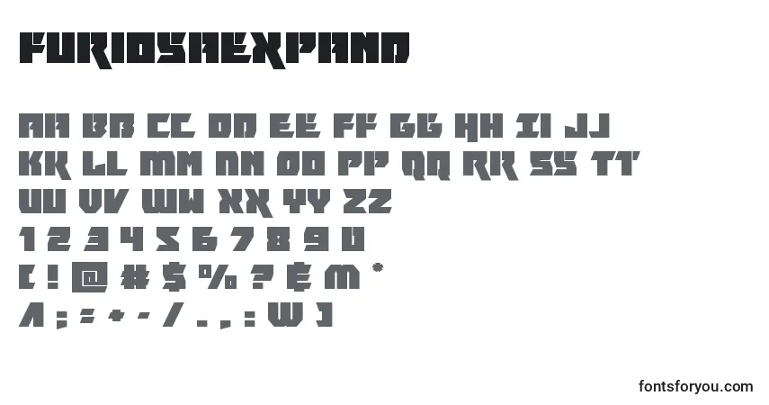Fuente Furiosaexpand - alfabeto, números, caracteres especiales