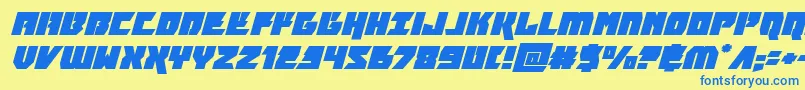 furiosaexpandsuperital Font – Blue Fonts on Yellow Background