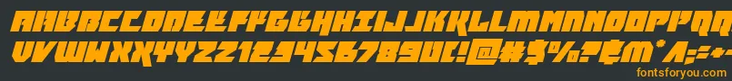 furiosaexpandsuperital-Schriftart – Orangefarbene Schriften auf schwarzem Hintergrund