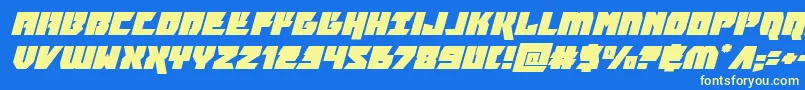 furiosaexpandsuperital Font – Yellow Fonts on Blue Background