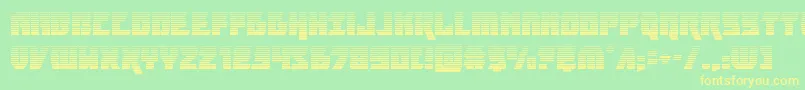 furiosagrad-fontti – keltaiset fontit vihreällä taustalla