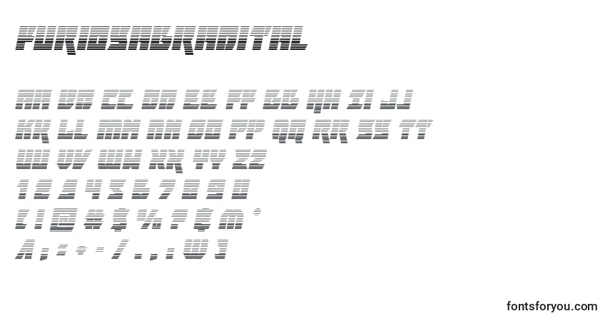 Furiosagradital-fontti – aakkoset, numerot, erikoismerkit