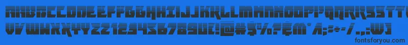 フォントfuriosahalf – 黒い文字の青い背景