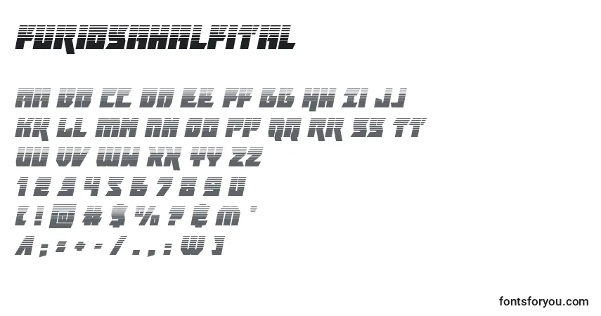 Schriftart Furiosahalfital – Alphabet, Zahlen, spezielle Symbole