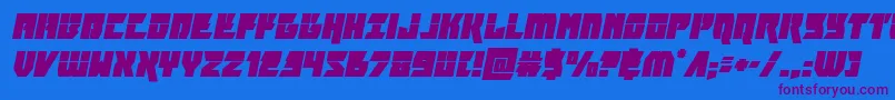 furiosalaserital Font – Purple Fonts on Blue Background
