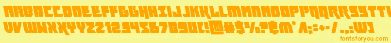 furiosaleft-Schriftart – Orangefarbene Schriften auf gelbem Hintergrund