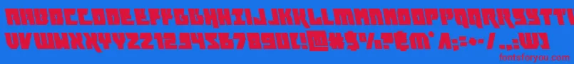 フォントfuriosaleft – 赤い文字の青い背景